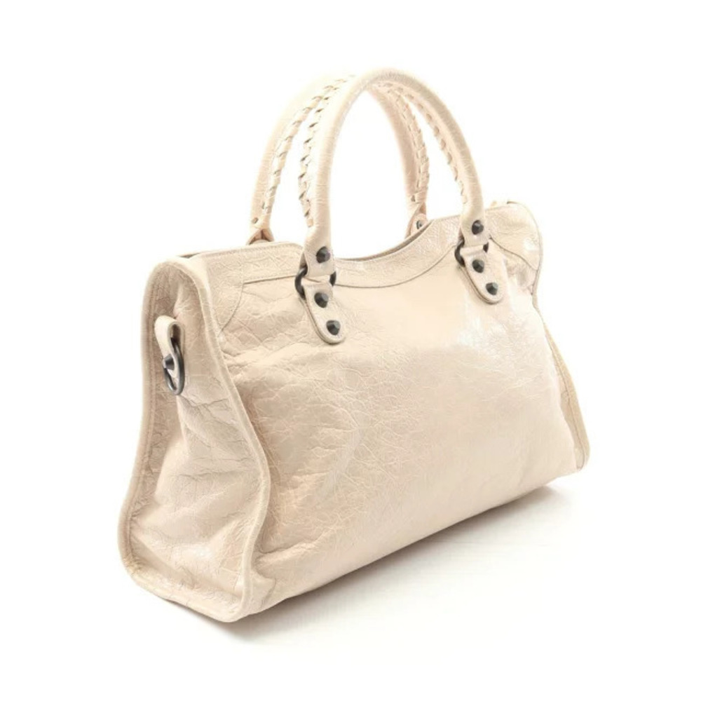 Balenciaga Beige Leather Handbag City Tan